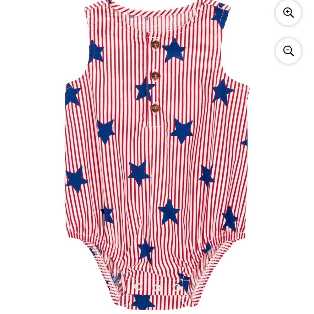 New With Tags - Carter's Baby Unisex Patriotic Romper, Size Newborn